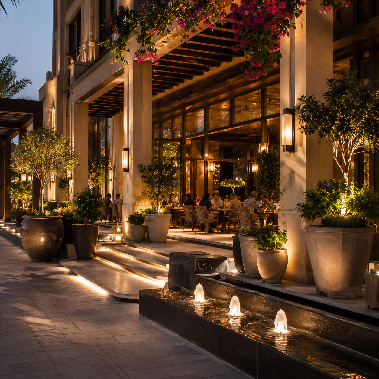 Ambient lighting & water feature