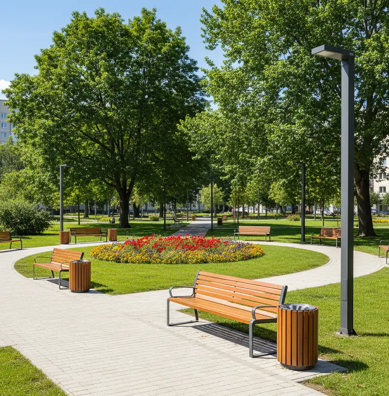 Pathways, seating & street furniture