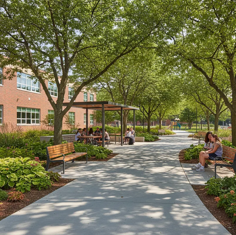Shaded seating & walkways