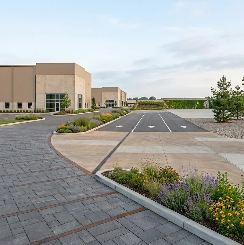 Hardscape access roads & yards