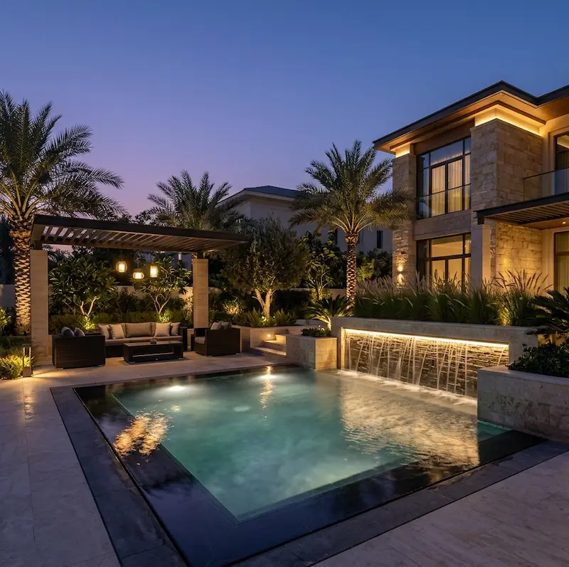 Outdoor lighting & water features