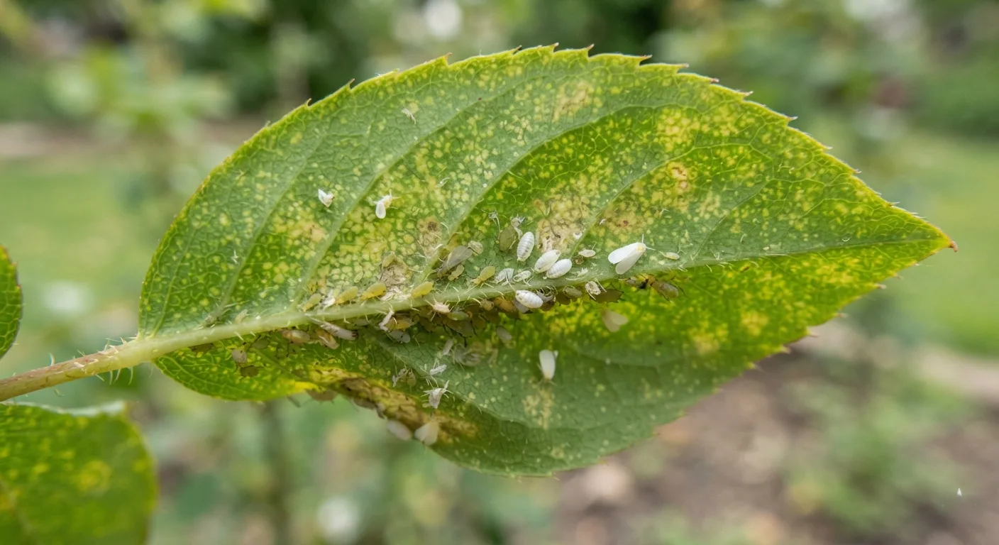 Aphid damage on garden plant leaves in Dubai