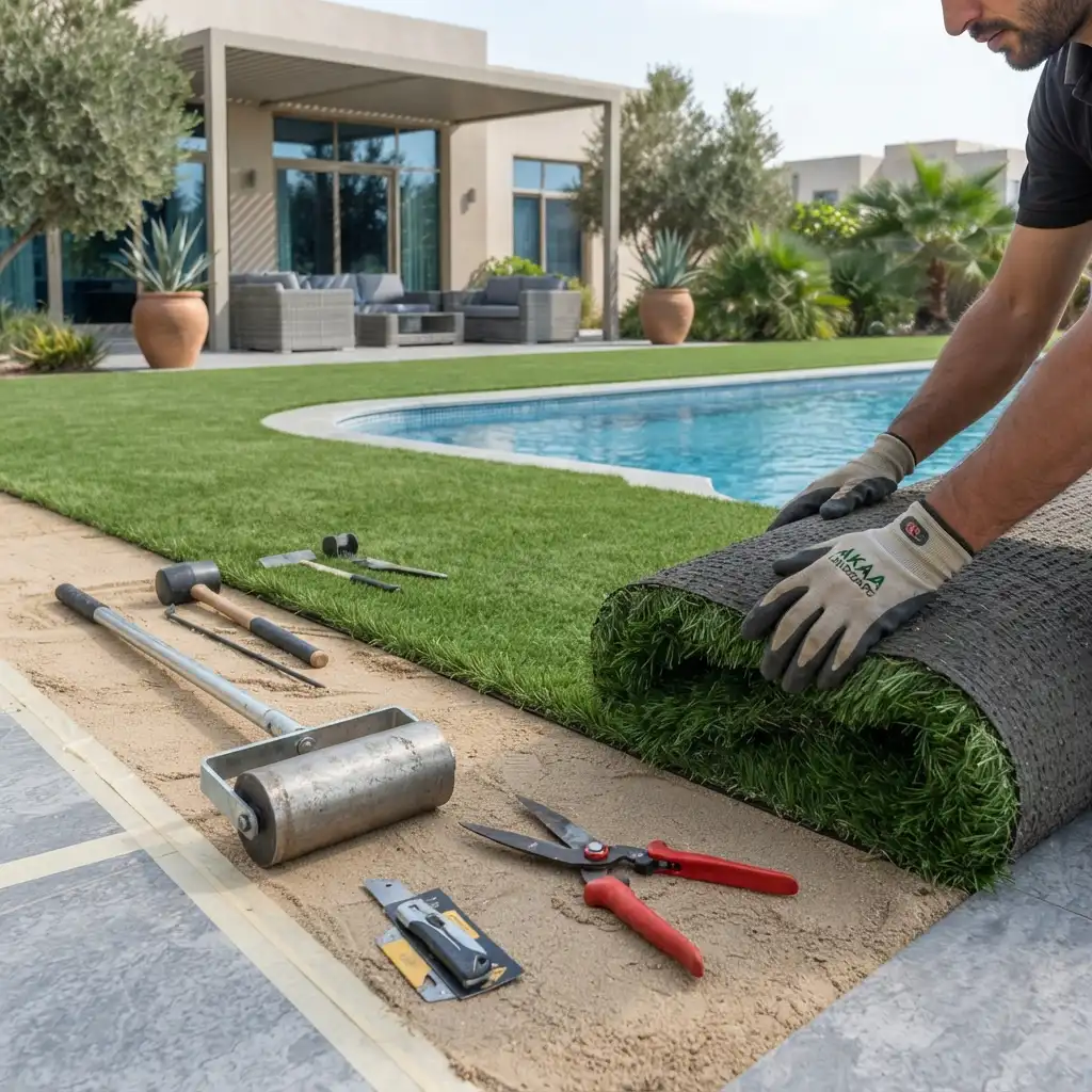 Artificial grass professional installation