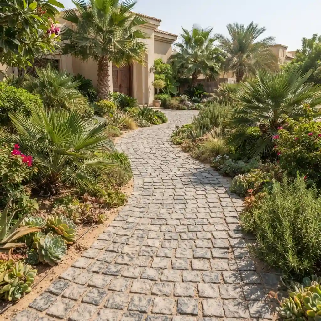 Cobblestone Garden Pathway