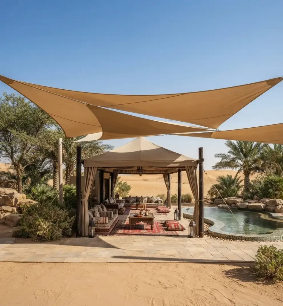 Desert tent shade structure
