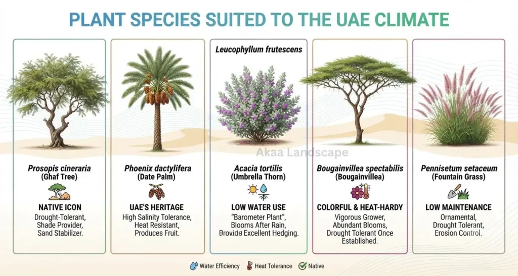 Drought tolerant plants used by landscaping companies in Abu Dhabi