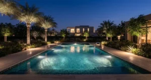 Garden lighting UAE pool LED installation