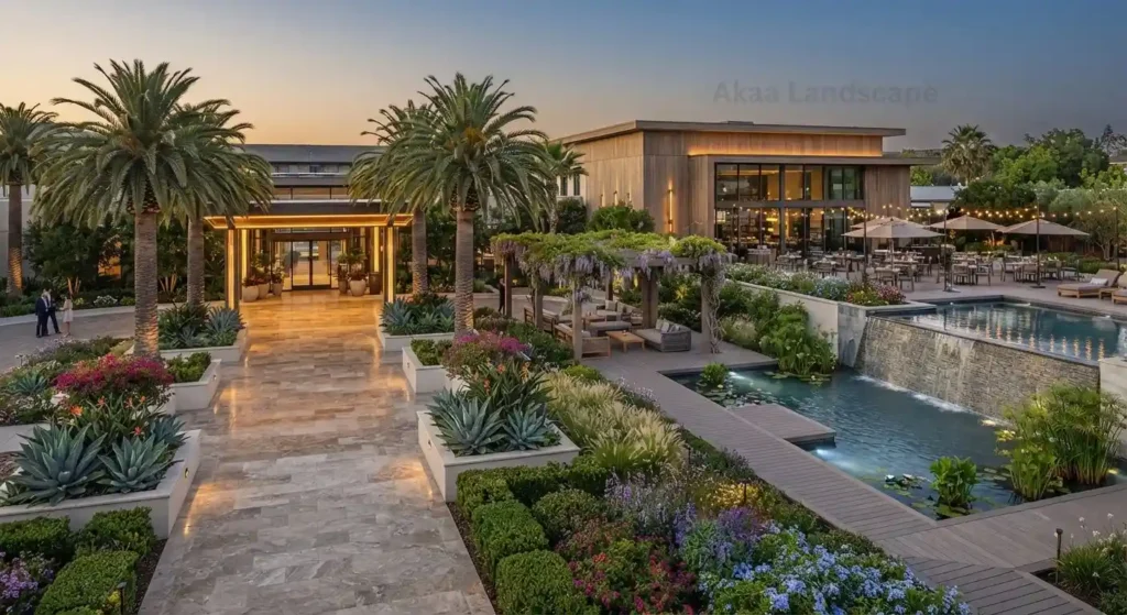 Landscaping contractor UAE project for hotel exterior