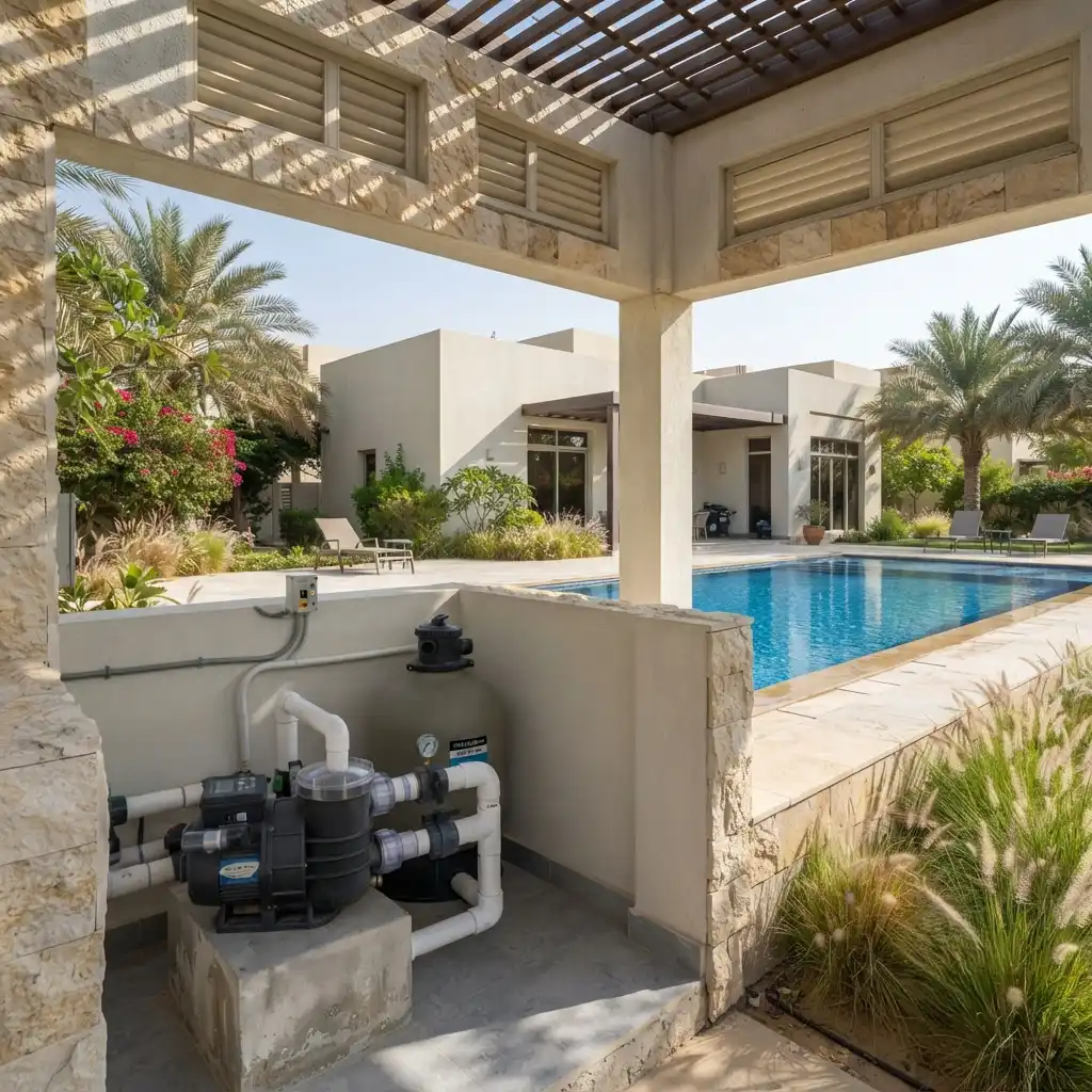 Pool Pump Villa Setting