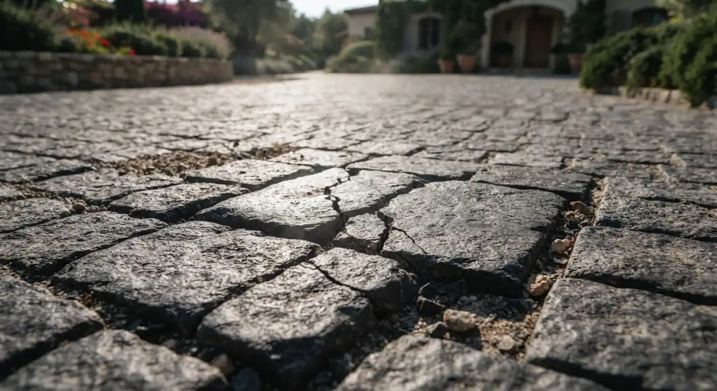 cracked hardscaping caused by Dubai heat