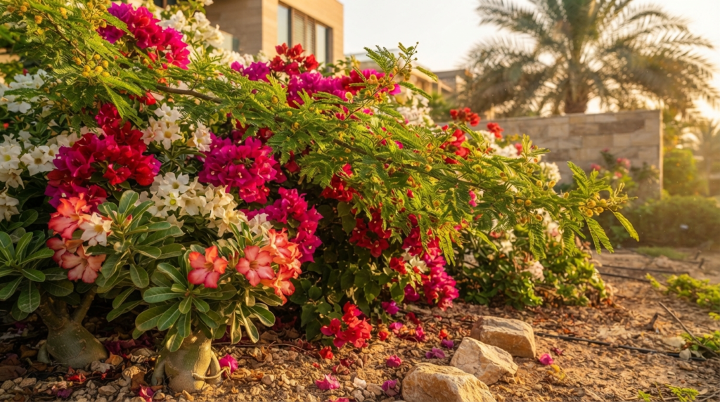 drought tolerant plants dubai villa landscaping