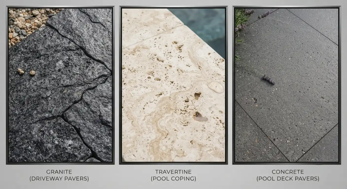 granite travertine concrete hardscaping comparison uae