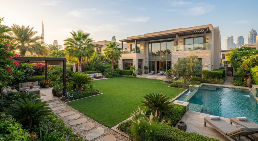 landscaping company in dubai villa garden overview