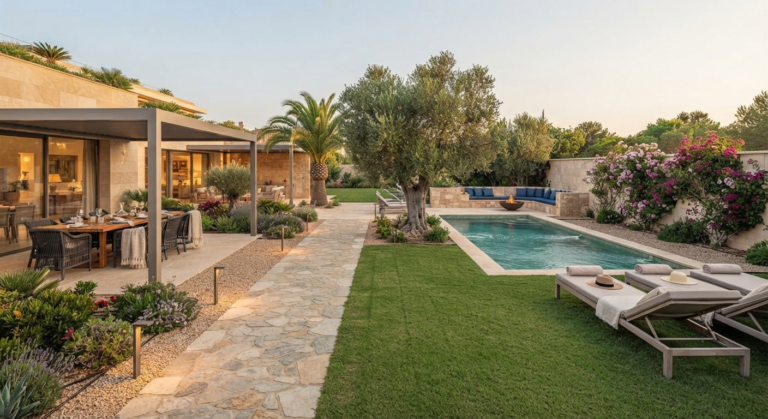 landscaping services dubai completed villa garden