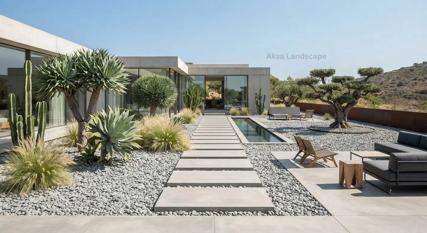 modern minimalist landscape design Dubai