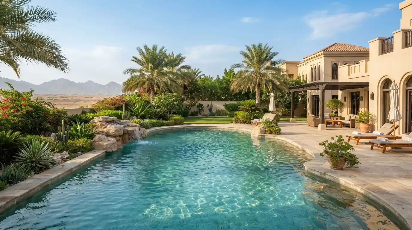 pool landscaping design dubai