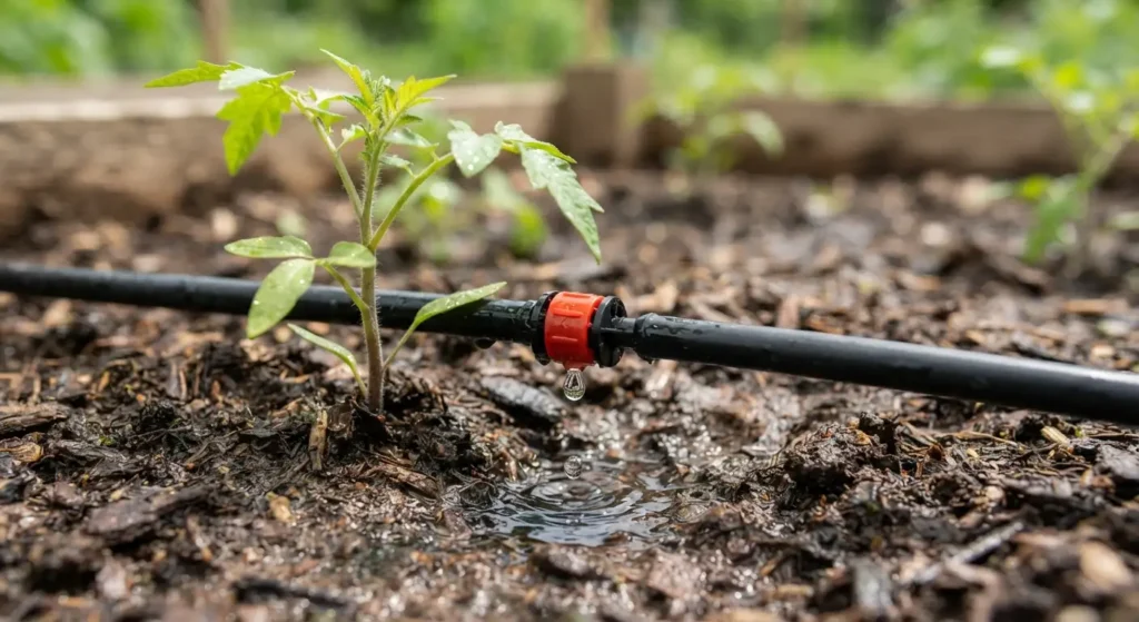 Drip emitter closeup uae garden Drip emitter closeup uae garden