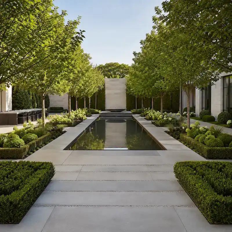 Formal garden courtyard design
