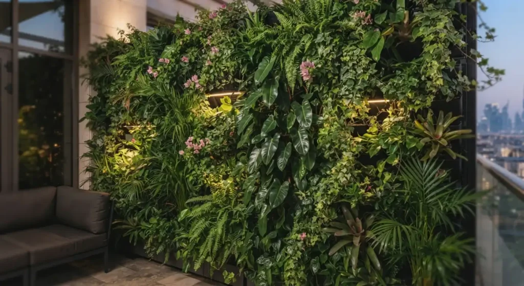 Green wall cafe outdoor seating Green wall cafe outdoor seating