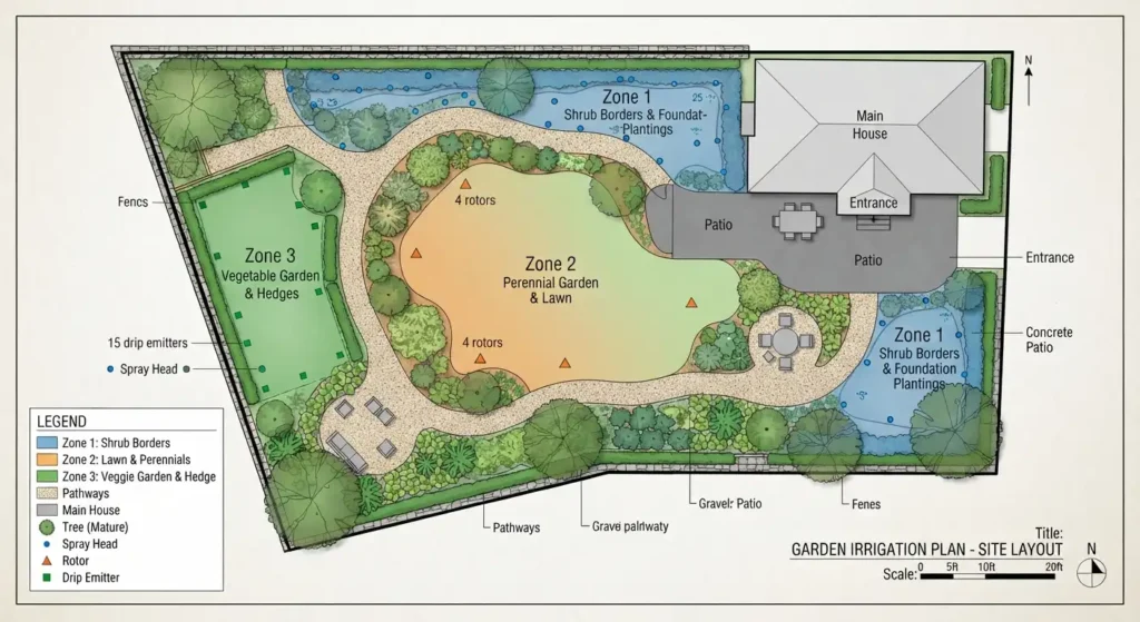 Irrigation zones diagram uae garden Irrigation zones diagram uae garden