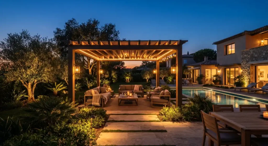 Pergola lighting adjustment dubai villa (1)