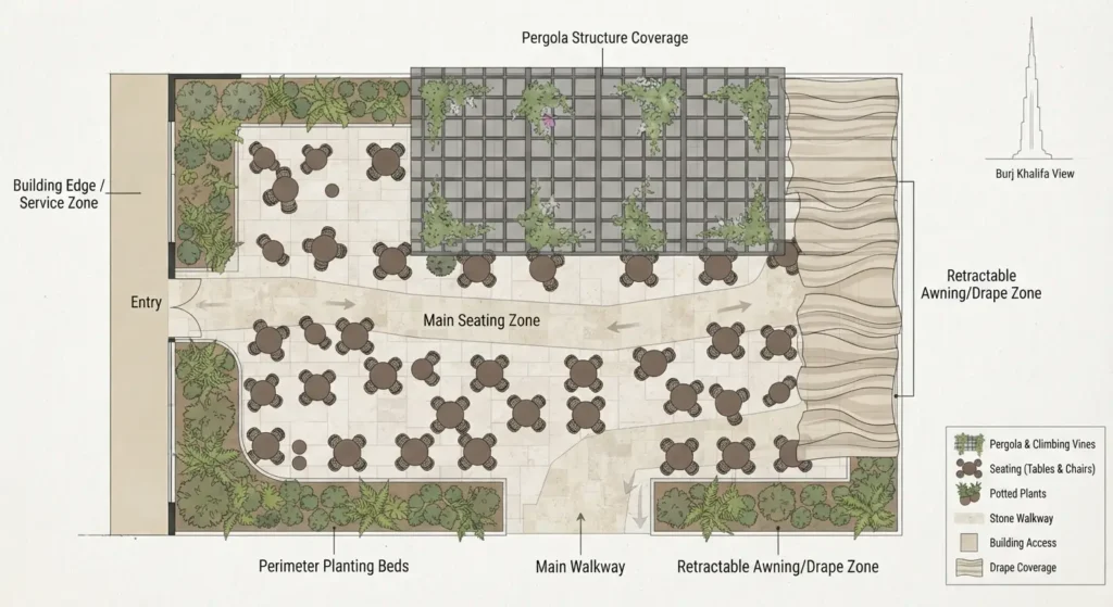 Restaurant landscape design plan Restaurant landscape design plan