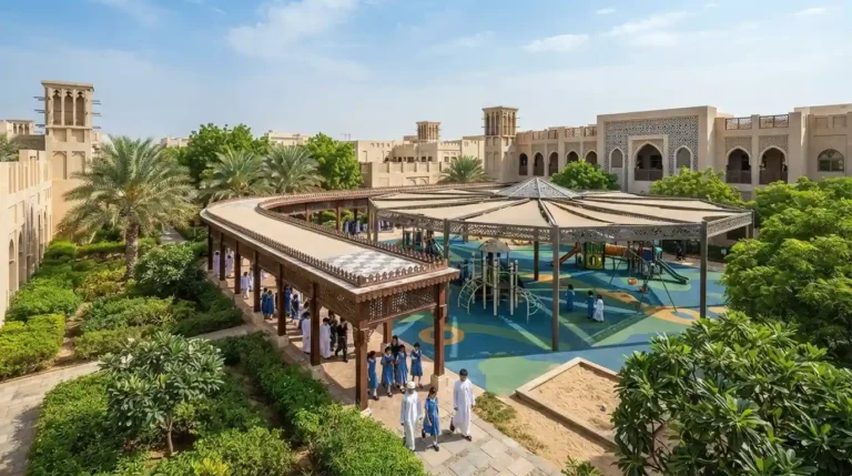 School landscaping uae shaded playground