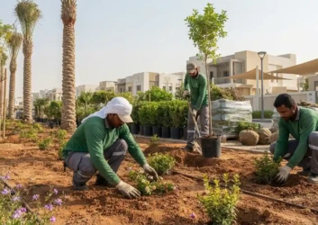 Akaa landscape team planting shrubs community project Akaa landscape team planting shrubs community project
