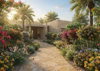 Botanical front approach flowering plants landscaping uae Botanical front approach flowering plants landscaping uae