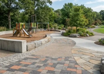 Concrete pavers for a playground Concrete pavers for a playground