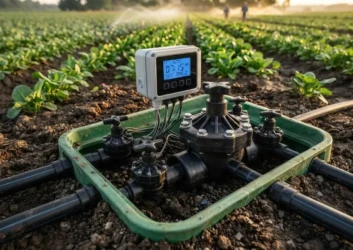 Digital irrigation timer valve manifold field Digital irrigation timer valve manifold field