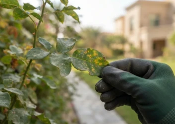 Diseased leaf fungal infection closeup UAE Diseased leaf fungal infection closeup UAE