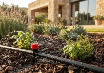 Garden micro sprayer irrigation mulch beds Garden micro sprayer irrigation mulch beds
