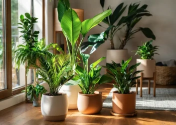 Indoor potted plants sunny room Indoor potted plants sunny room
