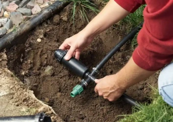Installing irrigation valve pipe fitting Installing irrigation valve pipe fitting