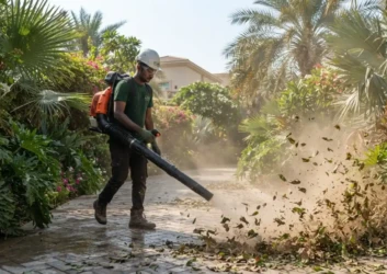 Leaf blower garden cleanup landscaping Leaf blower garden cleanup landscaping