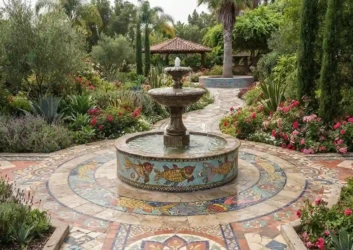 Majestic Mosaic Fountain Courtyard Majestic Mosaic Fountain Courtyard