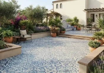 Mediterranean Artistic Tile Backyard Patio Mediterranean Artistic Tile Backyard Patio