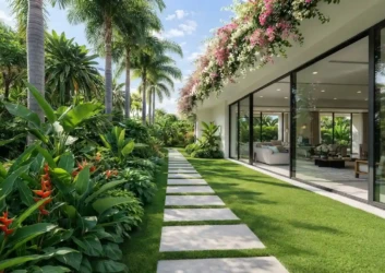 Outdoor lawn path glasshouse Outdoor lawn path glasshouse