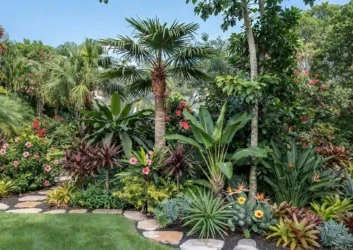 Outdoor tropical garden bed Outdoor tropical garden bed