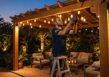 Pergola lighting adjustment dubai villa Pergola lighting adjustment dubai villa