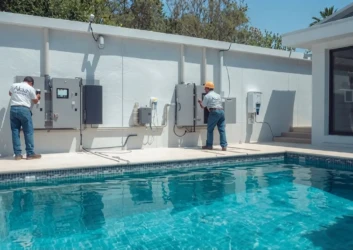 Pool heating control panel installation Pool heating control panel installation