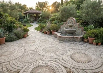 Radial Artistic Paver Garden Radial Artistic Paver Garden