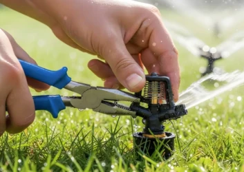 Repairing impact sprinkler head lawn Repairing impact sprinkler head lawn