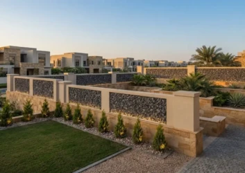 UAE Villa with Gabion and Stone Walls UAE Villa with Gabion and Stone Walls