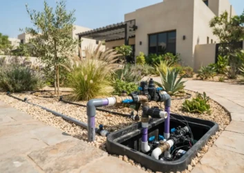 Villa irrigation valve box installation desert landscaping Villa irrigation valve box installation desert landscaping
