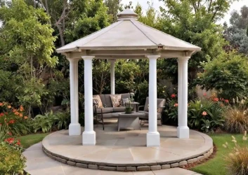 White pillar gazebo seating garden uae White pillar gazebo seating garden uae