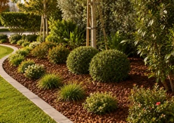 mulched garden bed landscape design uae mulched garden bed landscape design uae